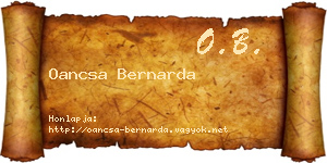 Oancsa Bernarda névjegykártya